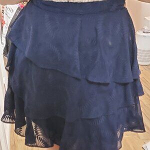 Ted Baker navy tiered embroidered skirt sz 0